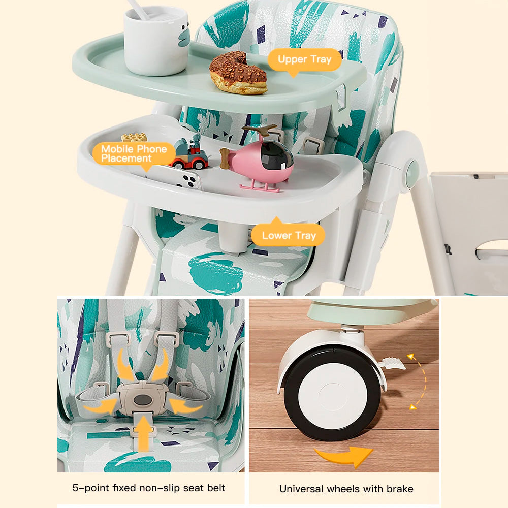 3 in 1 Baby High Chair Portable High Chair Baby Feeding Multi-function Eating Highchair : Comfort, Convenience, and Safety Combined!" Baby Newborn Infant