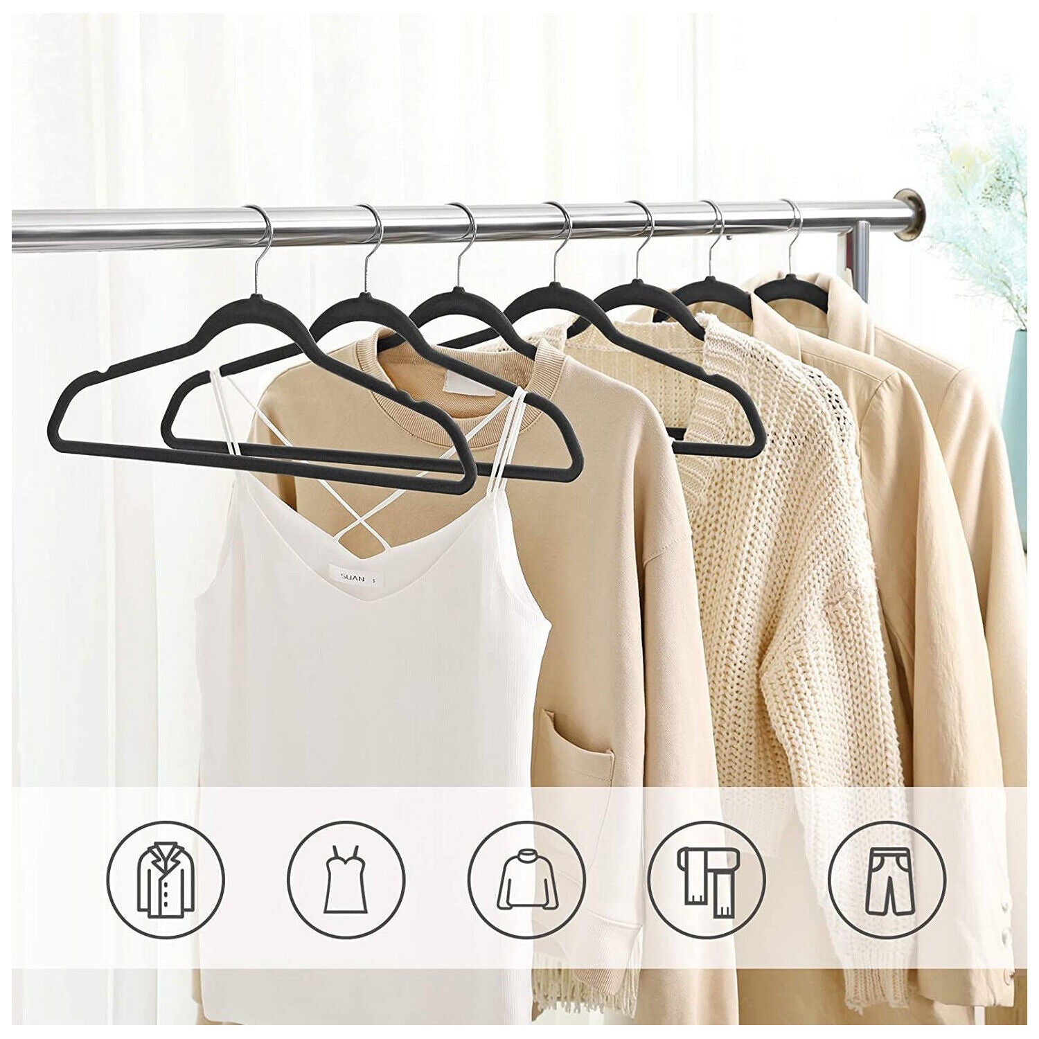 Premium Velvet Hangers Heavyduty - Non Slip - Velvet Suit Hangers Space Saving