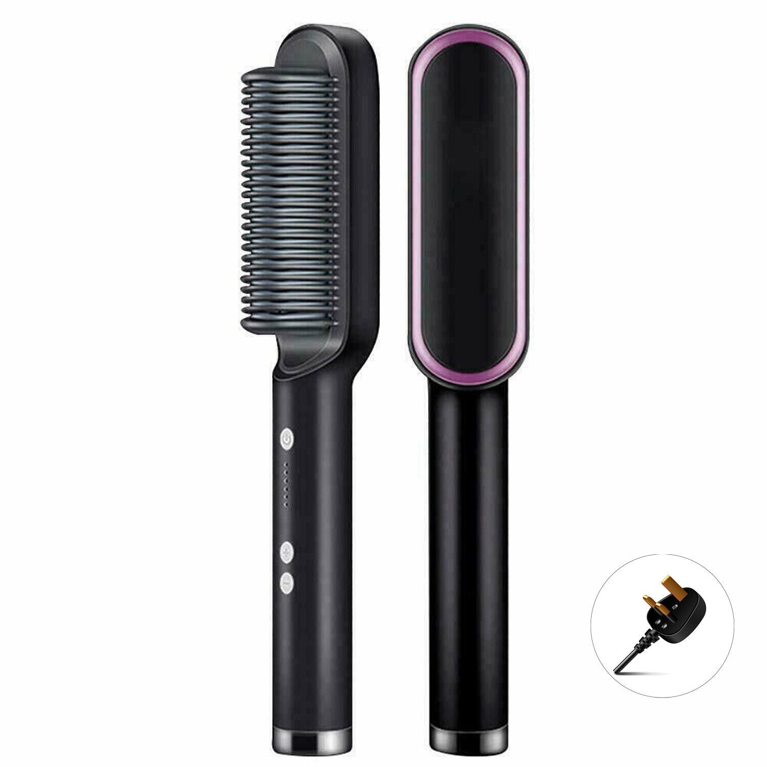 Electric Hair Straightener Brush Straight Quick Iron Hot Comb Negative ion Brush