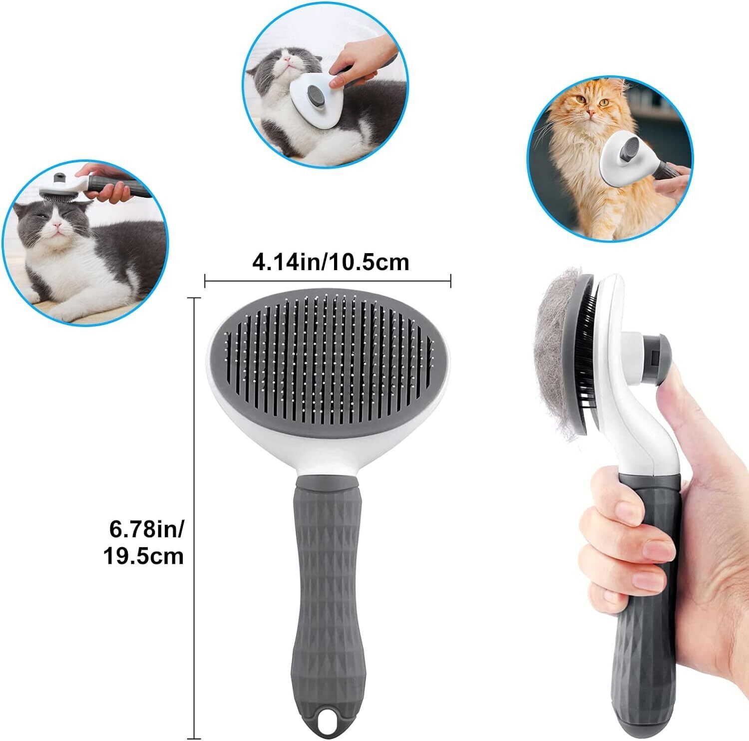 Cat Brush Dog Brush, Slicker Cat Dog Brushes for Grooming, Self Cleaning Dog Cat