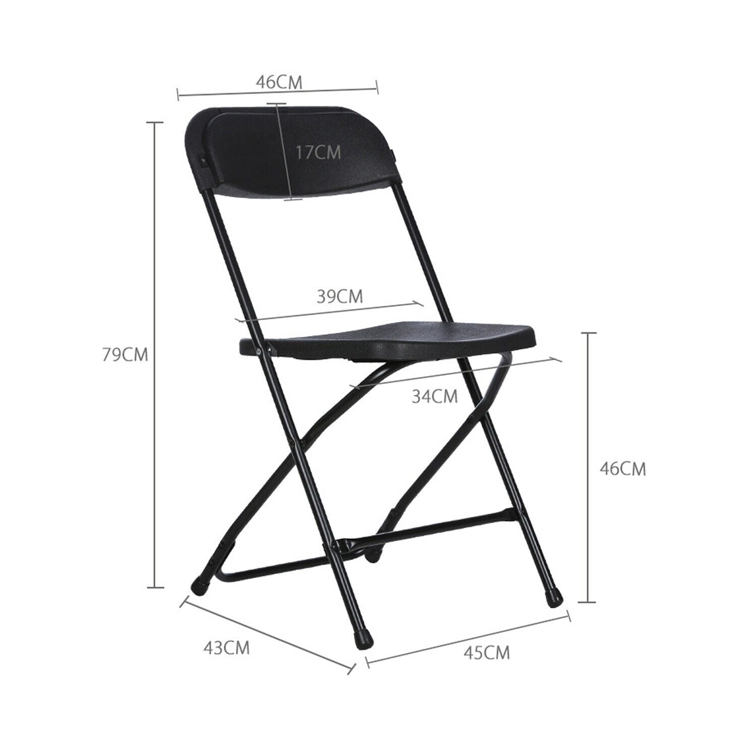 Stackable Folding Plastic Chairs,for Commercial Event Party  300 LB Capacity