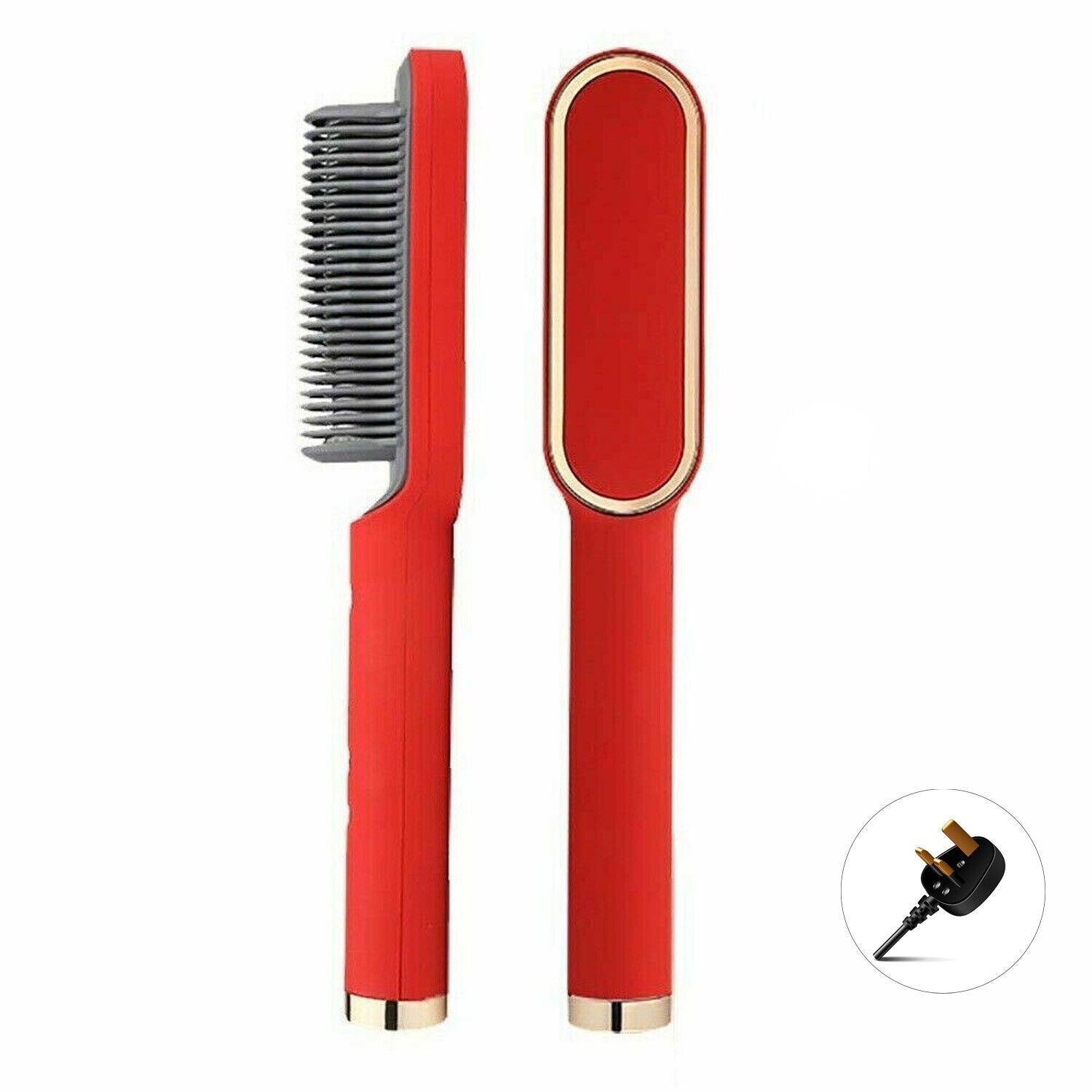 Electric Hair Straightener Brush Straight Quick Iron Hot Comb Negative ion Brush