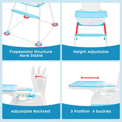 3-in-1 Baby High Chair Adjustable Feeding Chair Detachable Portable Highchair