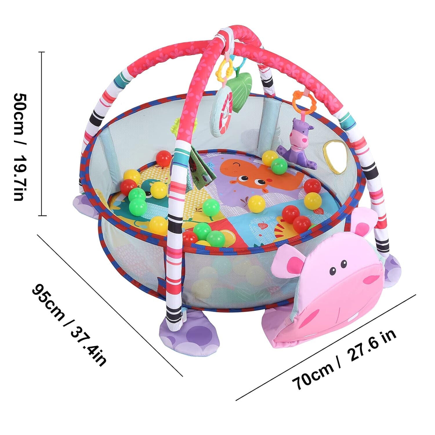 Kids Baby Gym Activity Toys, Arch, Protective Mesh, Storage Bag and 30 Balls.