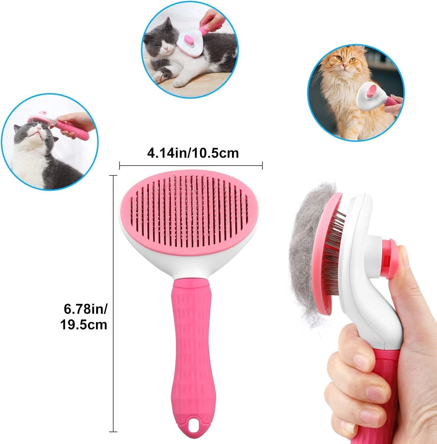 Cat Brush Dog Brush, Slicker Cat Dog Brushes for Grooming, Self Cleaning Dog Cat