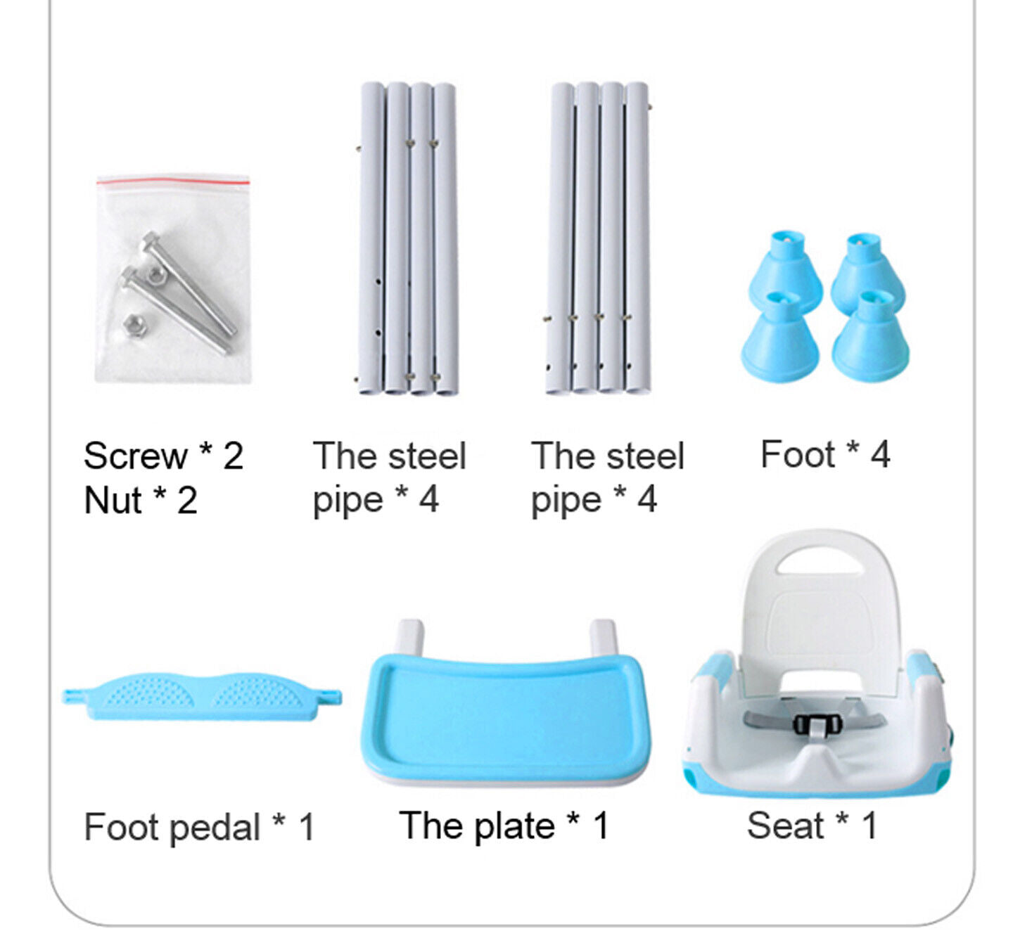 3-in-1 Baby High Chair Adjustable Feeding Chair Detachable Portable Highchair