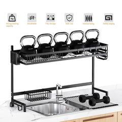 Multifunctional Sink Drain Rack Dish Dryer Rack Over Sink Stainless Steel