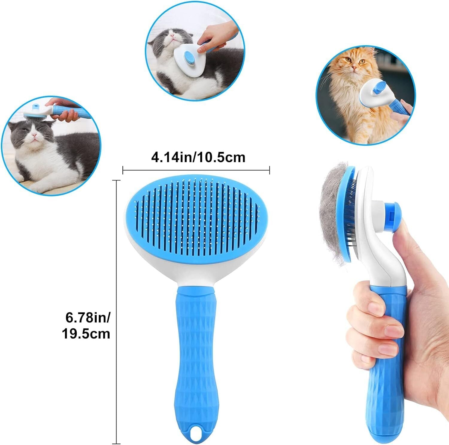 Cat Brush Dog Brush, Slicker Cat Dog Brushes for Grooming, Self Cleaning Dog Cat