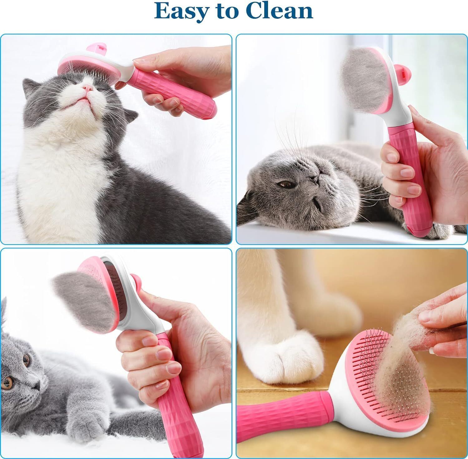 Cat Brush Dog Brush, Slicker Cat Dog Brushes for Grooming, Self Cleaning Dog Cat