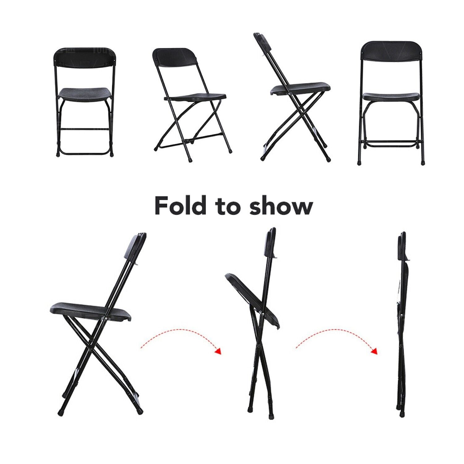 Stackable Folding Plastic Chairs,for Commercial Event Party  300 LB Capacity