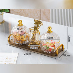 Luxury Candy Jar for Party, Light luxury Style Glass Serving Divided Appetizer