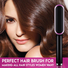 Electric Hair Straightener Brush Straight Quick Iron Hot Comb Negative ion Brush