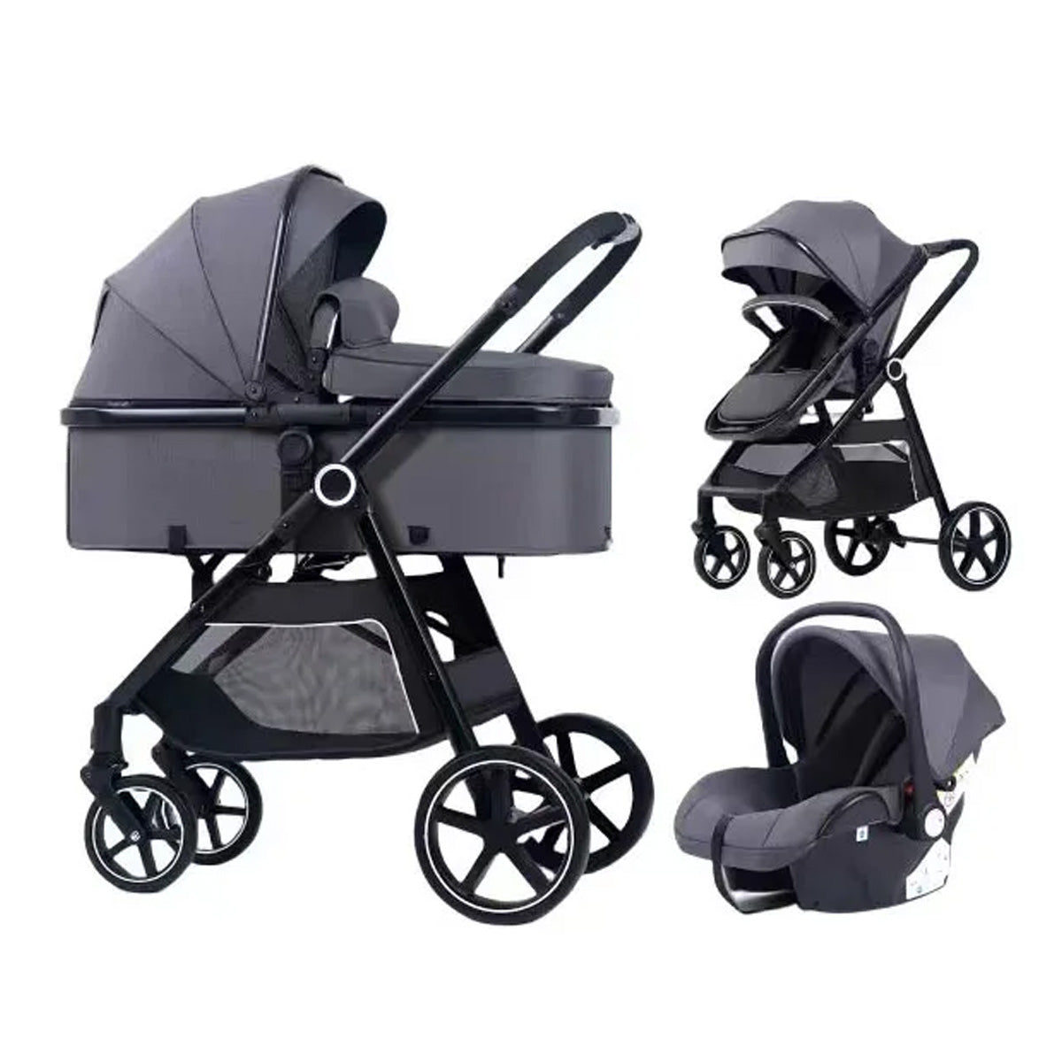 AT Performance Stroller 3 in 1 Set, with Infant Car Seat Mink PRO I-Size, Travel System, Baby Pushchair,  Buggy , Foldable, Accessories, for Newborn, from Birth to 3 Years