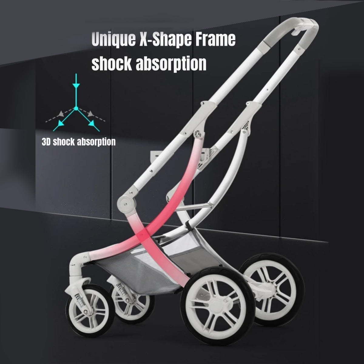 Eggshell Design Luxury 3 in1 Baby Pram Stroller ,Seat, Sleeping Basket,Folding High Landscape Pram Stroller,Newborn Pushchair With Aluminum Alloy Frame,