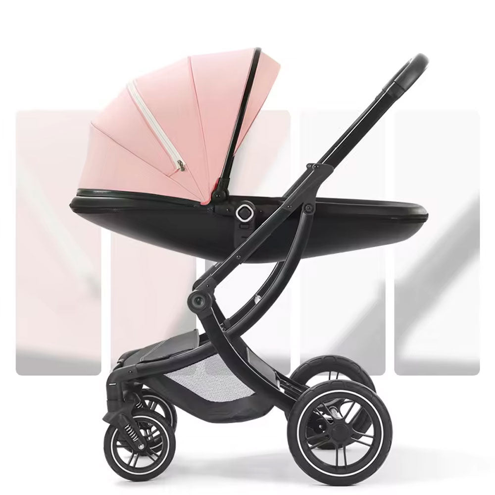 Eggshell Design Luxury 3 in1 Baby Pram Stroller ,Seat, Sleeping Basket,Folding High Landscape Pram Stroller,Newborn Pushchair With Aluminum Alloy Frame,