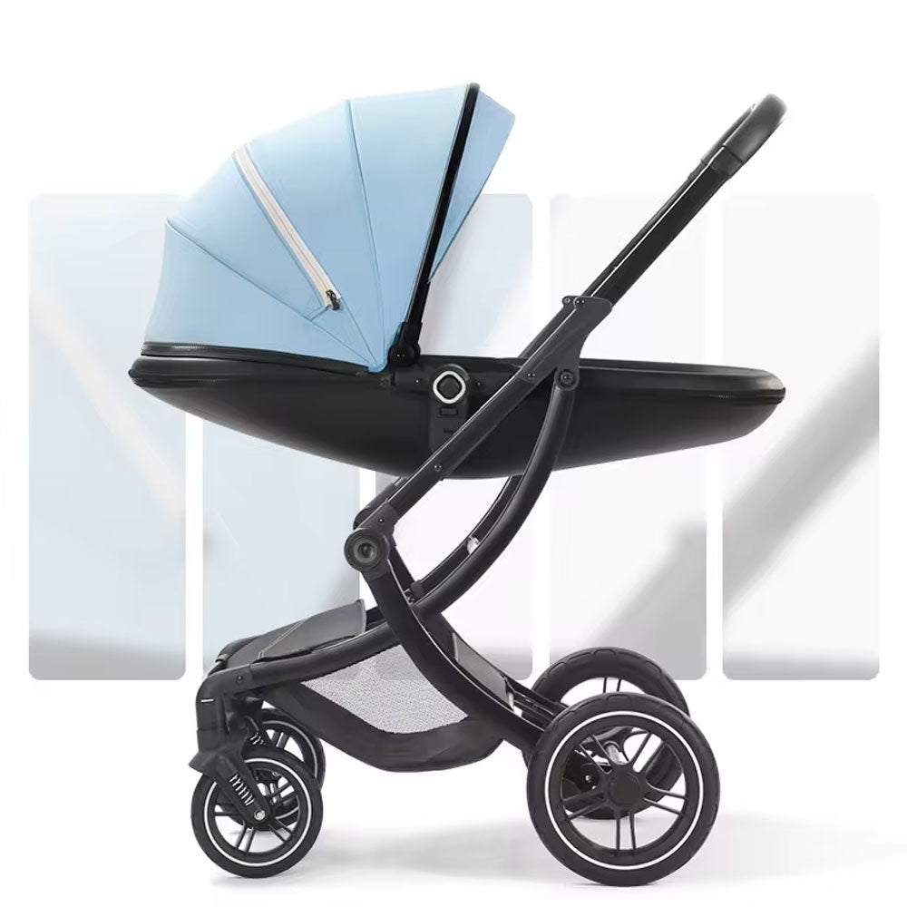 Eggshell Design Luxury 3 in1 Baby Pram Stroller ,Seat, Sleeping Basket,Folding High Landscape Pram Stroller,Newborn Pushchair With Aluminum Alloy Frame,