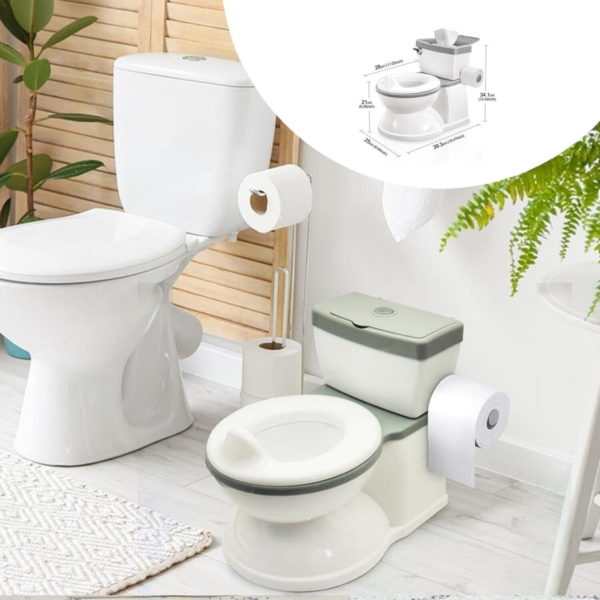 Training Toilet, MultiFunction Vivid Flush Sound Toilet for Toddlers ,Storag Box