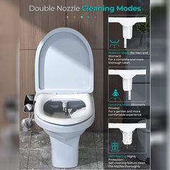 Bidet Toilet Seat Attachment Self-cleaning Dual Nozzle Water Bidet Spray Sprayer