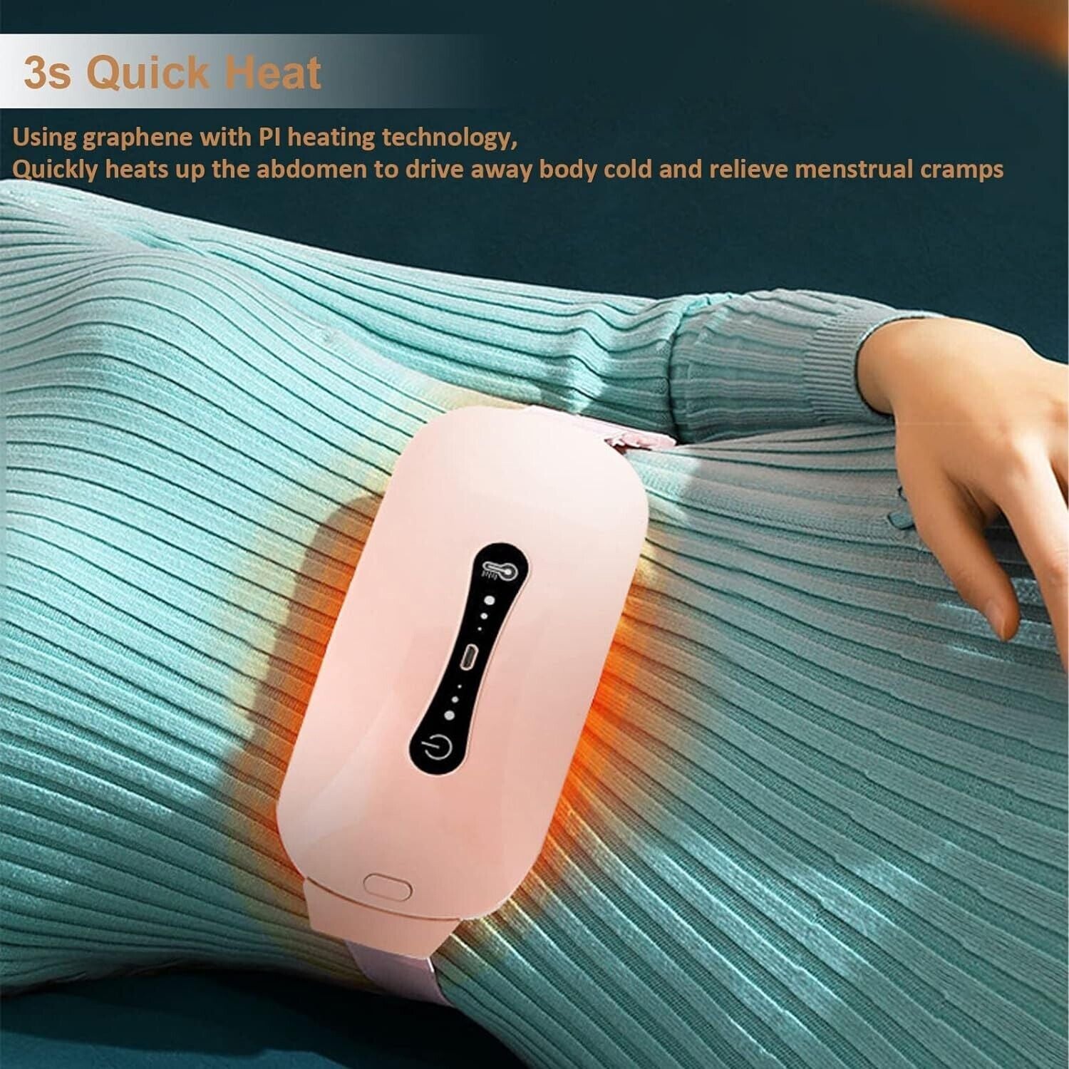 Original 3 Gears Menstrual Heating Pad, with 3 Heat Levels & 3 Vibration Modes