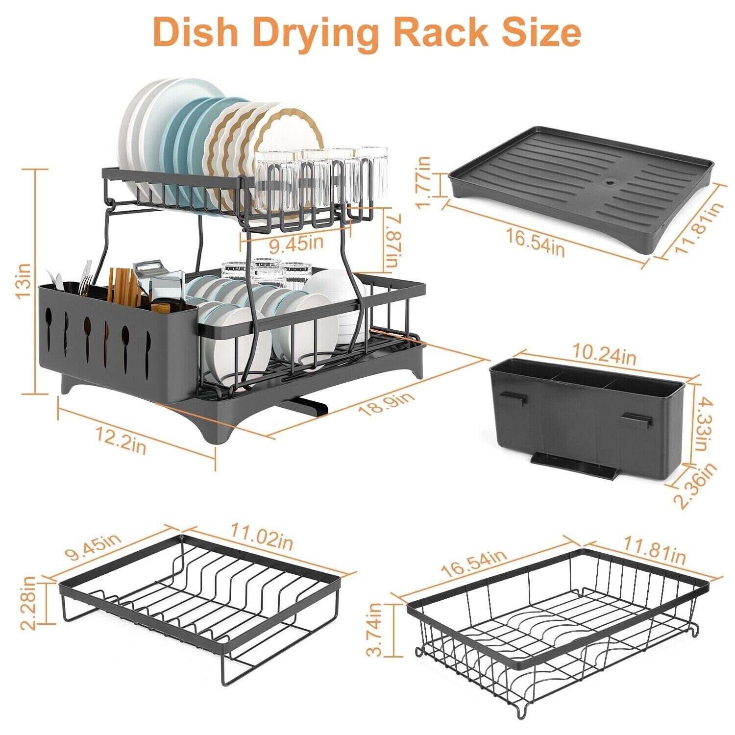 80° Rotating Kitchen Storage Rack Multi-tier Kitchen  of Stainless Steel