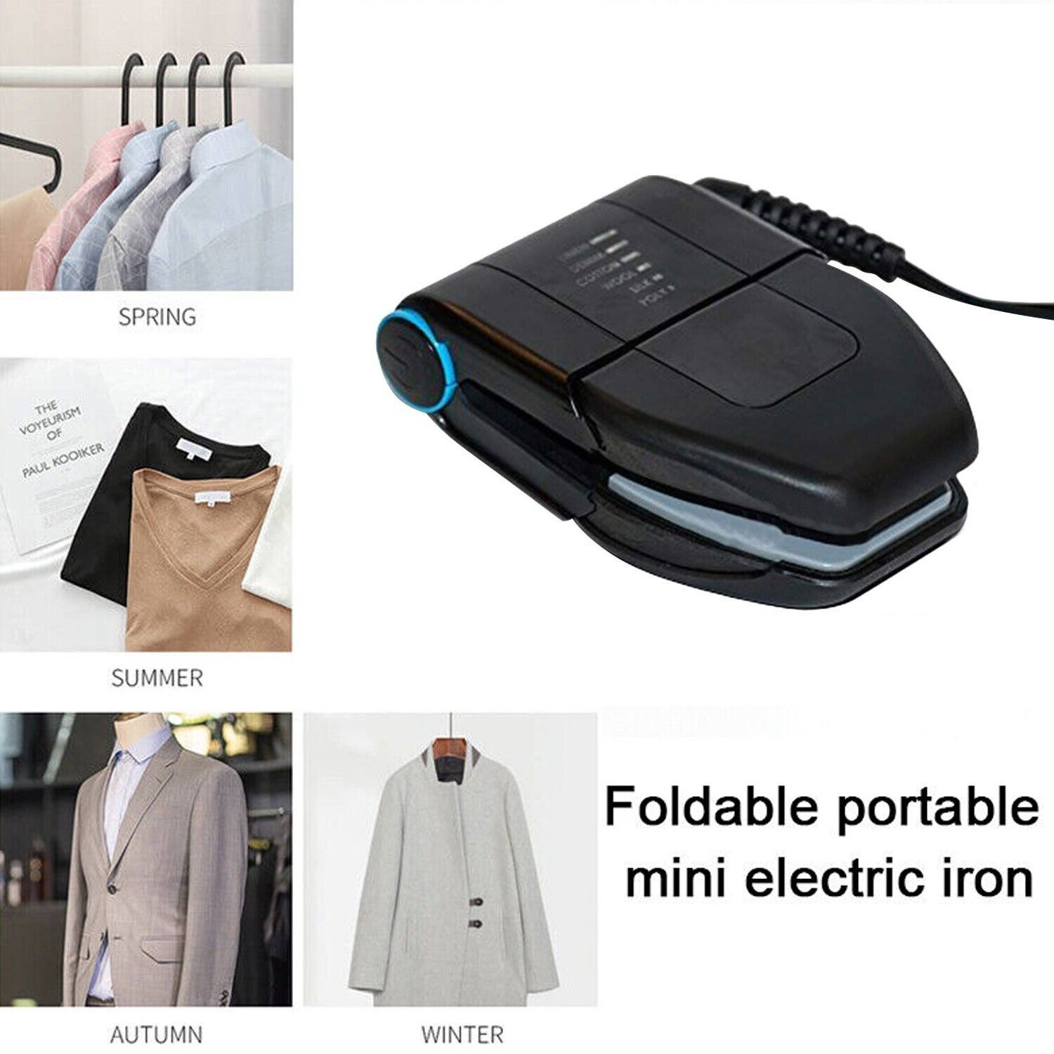 Mini Stand‑Up Collar Electric Iron,  Folding Lightweight Mini Steam Iron110‑220V