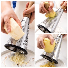 Cheese Grater with wooden Handle Stainless Steel Grater egetables Cutter Grater