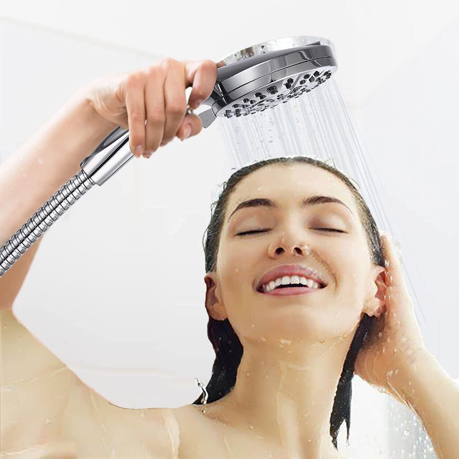 High Pressure Shower Head with Handheld, 8 Spray Settings + 2 Power Jet Modes