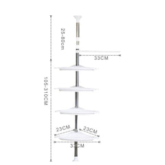 Bathroom Corner Storage Shelf Adjustable Caddy 4 Tier Shower Organiser