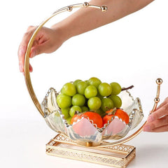 Serving trays for party ,Crystal glass plate and golden metal Frame Innovative.