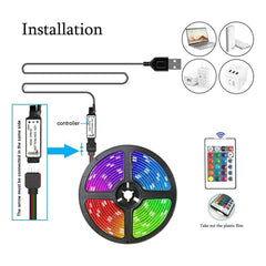 5 METERS USB LED Strip Light 5V Flexible LED Light Tape Ribbon APP Waterproof