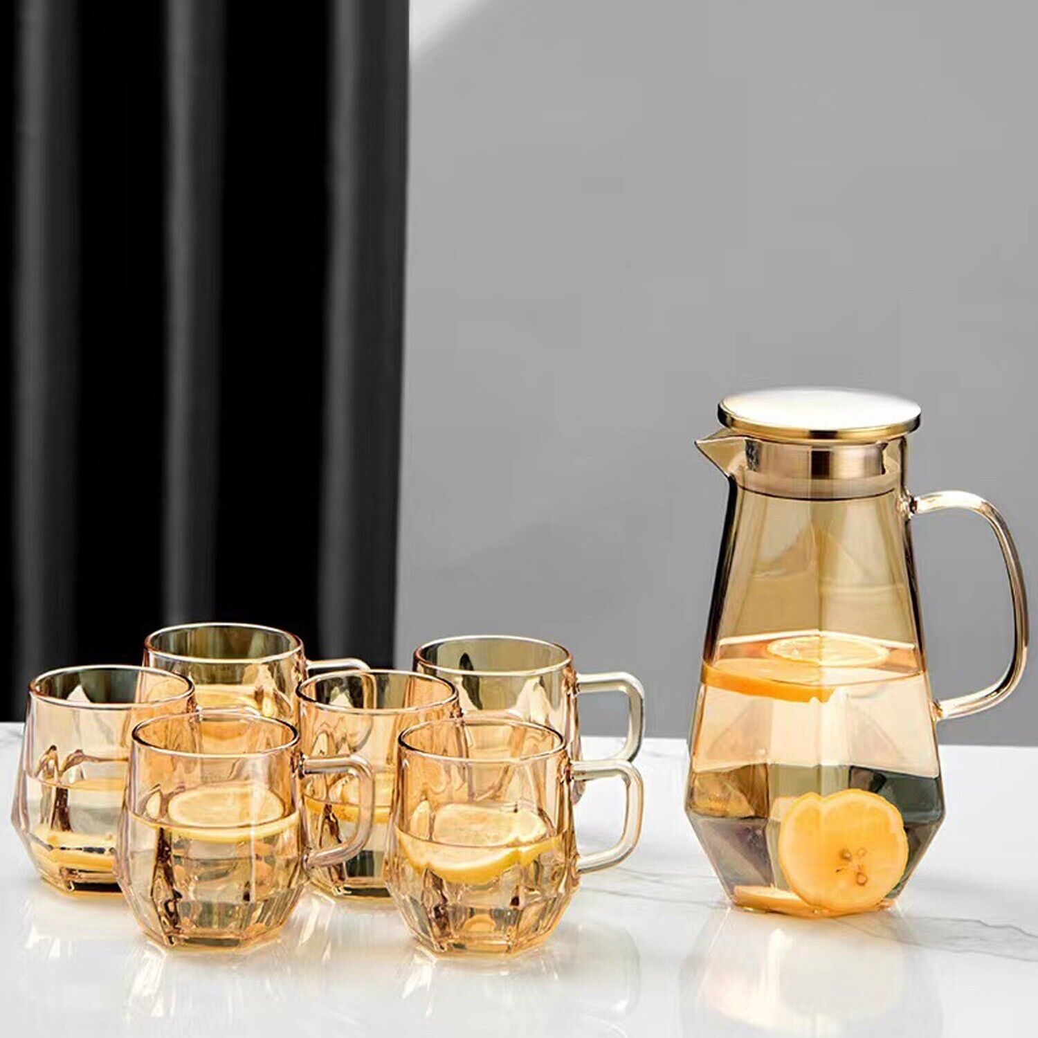 Luxurious Glass cold and hot drinks Pitcher 9-Pcs/Set Can withstand  4℉ to 302℉