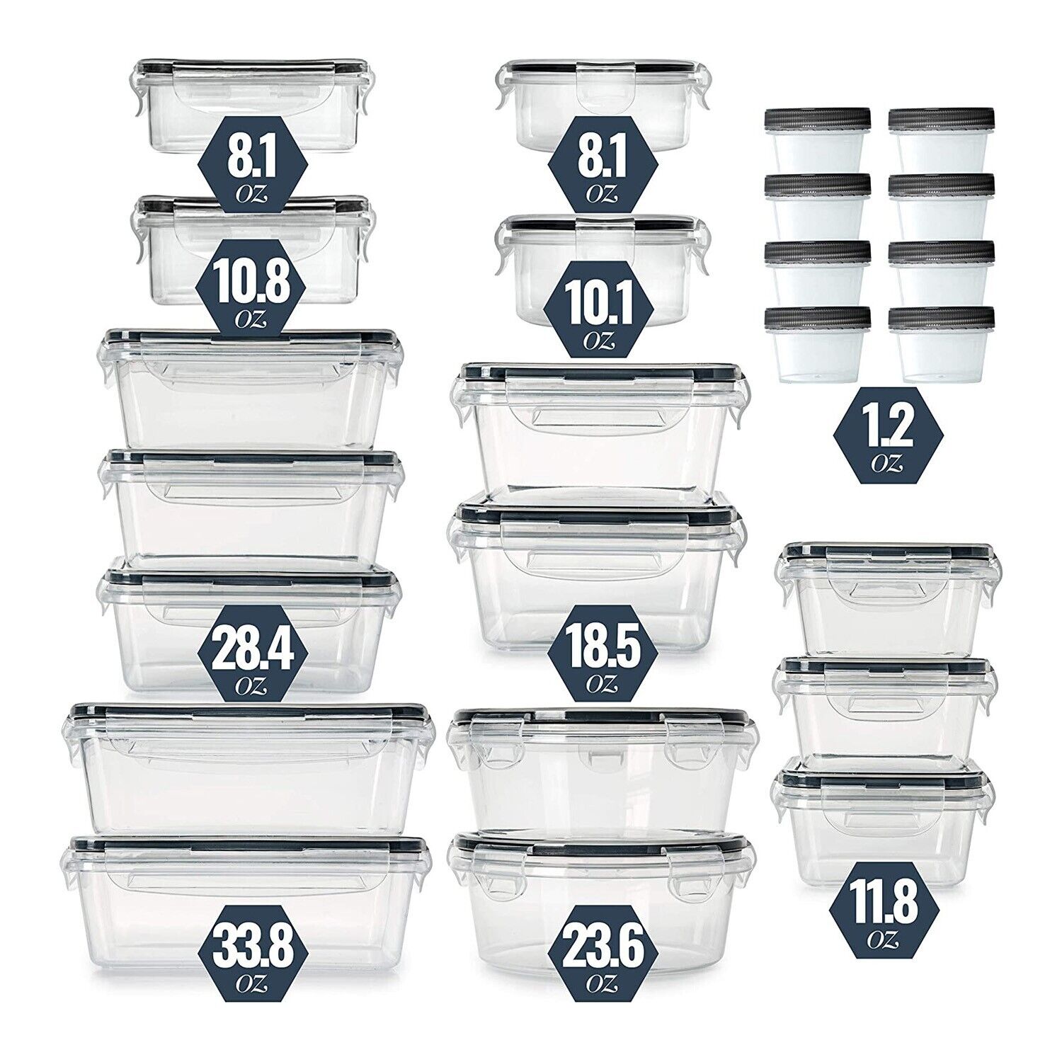 Airtight Food Storage Containers Set with Lids (24 Pack) for Kitchen and Pantry