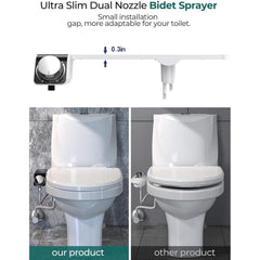 Bidet Toilet Seat Attachment Self-cleaning Dual Nozzle Water Bidet Spray Sprayer