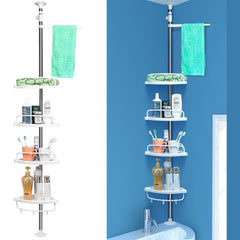 Bathroom Corner Storage Shelf Adjustable Caddy 4 Tier Shower Organiser