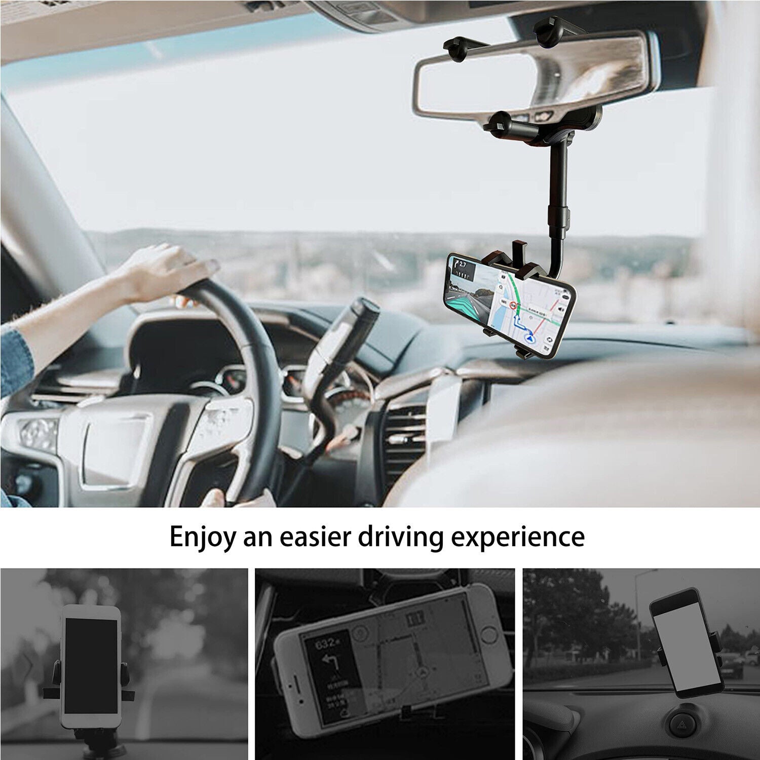 360 Rotatable Retractable Car Phone Holder, Multifunctional Adjustable Universal