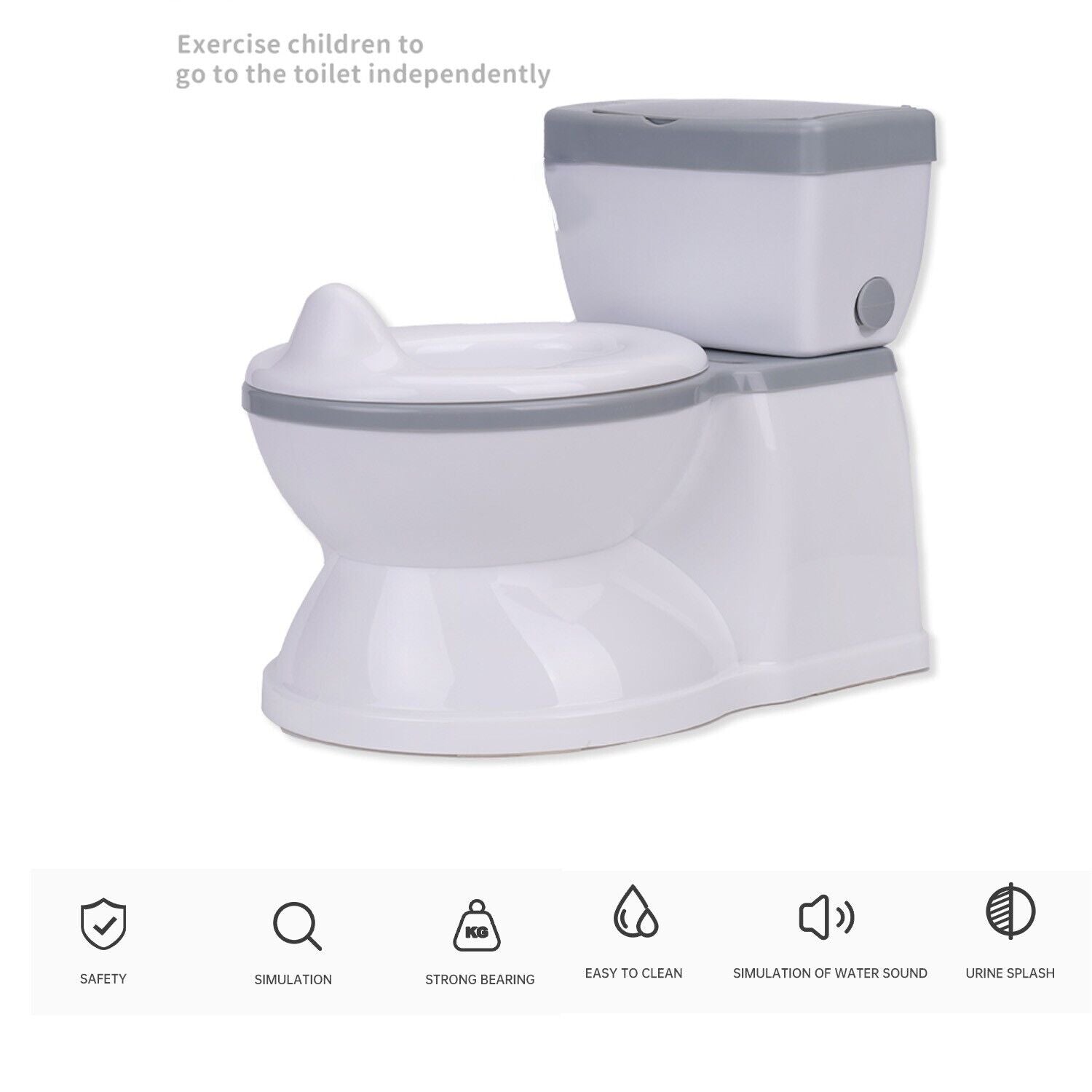 Training Toilet, MultiFunction Vivid Flush Sound Toilet for Toddlers ,Storag Box