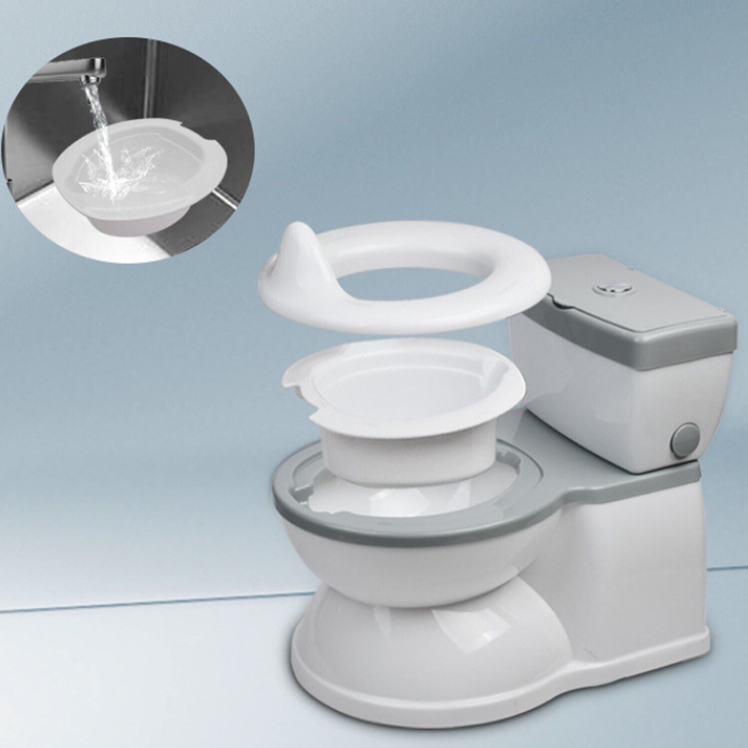 Training Toilet, MultiFunction Vivid Flush Sound Toilet for Toddlers ,Storag Box