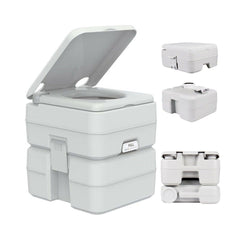 Portable Toilet 20L, Lightweight Flushable Outdoor Toilet with Removable Tank