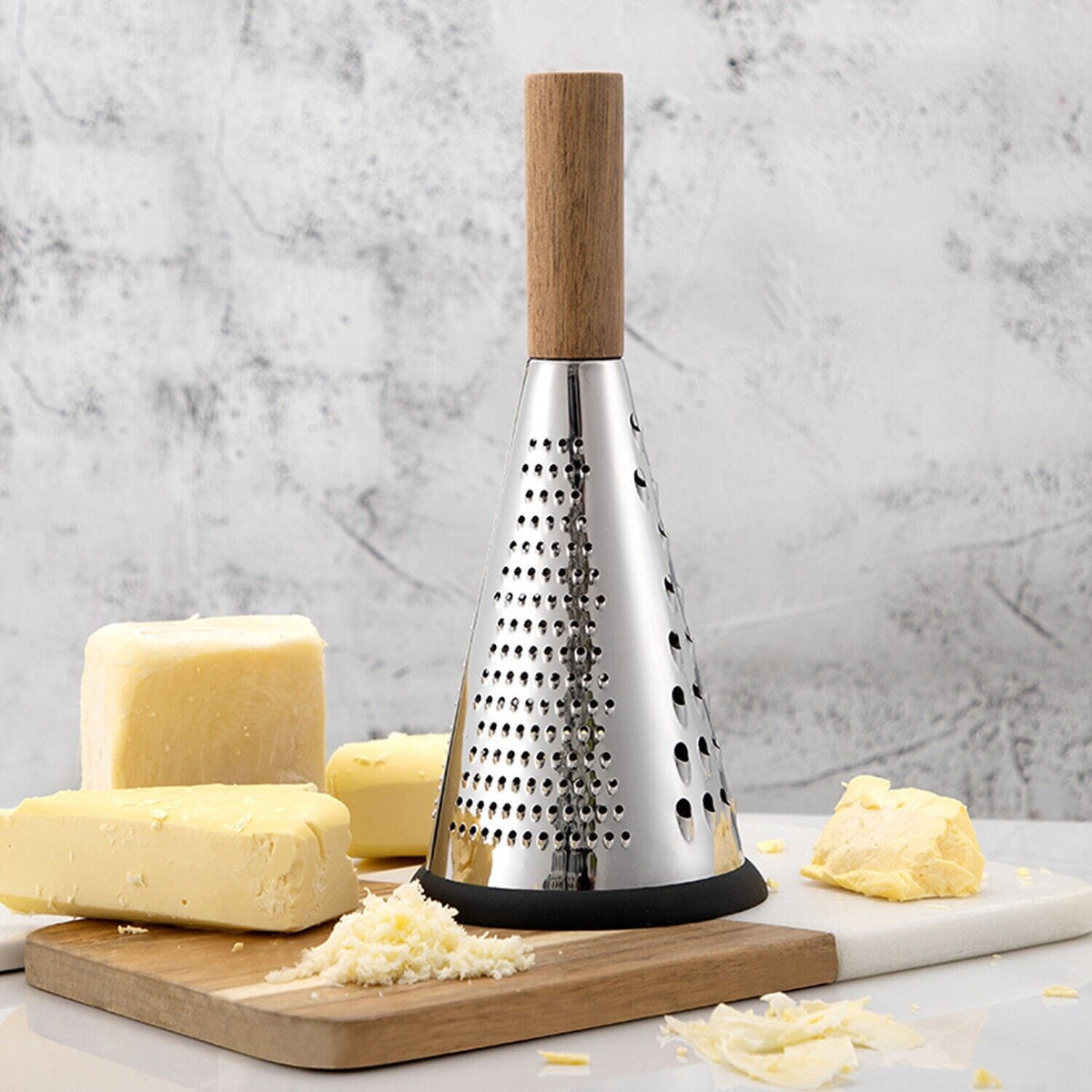 Cheese Grater with wooden Handle Stainless Steel Grater egetables Cutter Grater