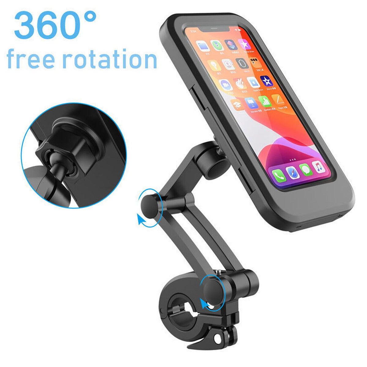 Waterproof Bike Phone Mount Cell Phone Holder With TPU Touch-Screen Handlebar