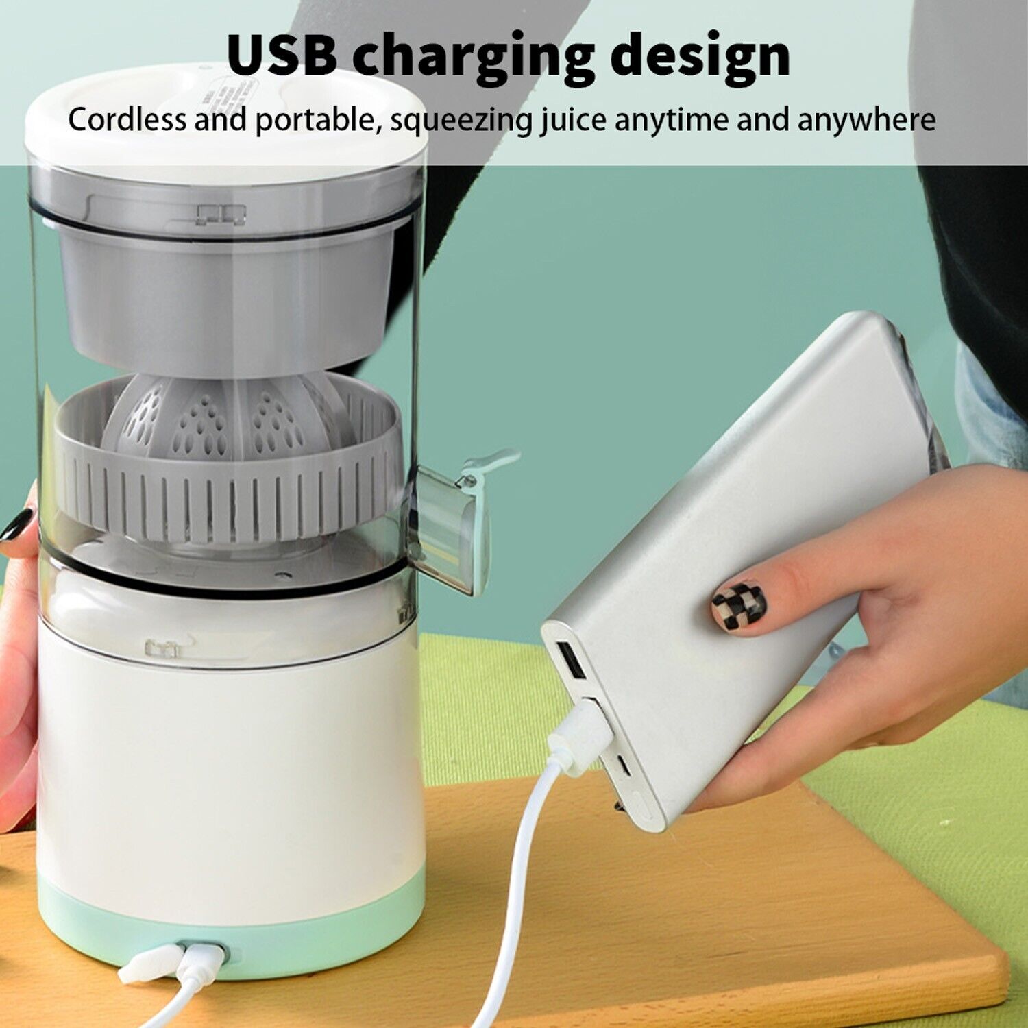 USB Charging Electric Juice Presser - Fresh Fruit Squeezer - Portable or at home