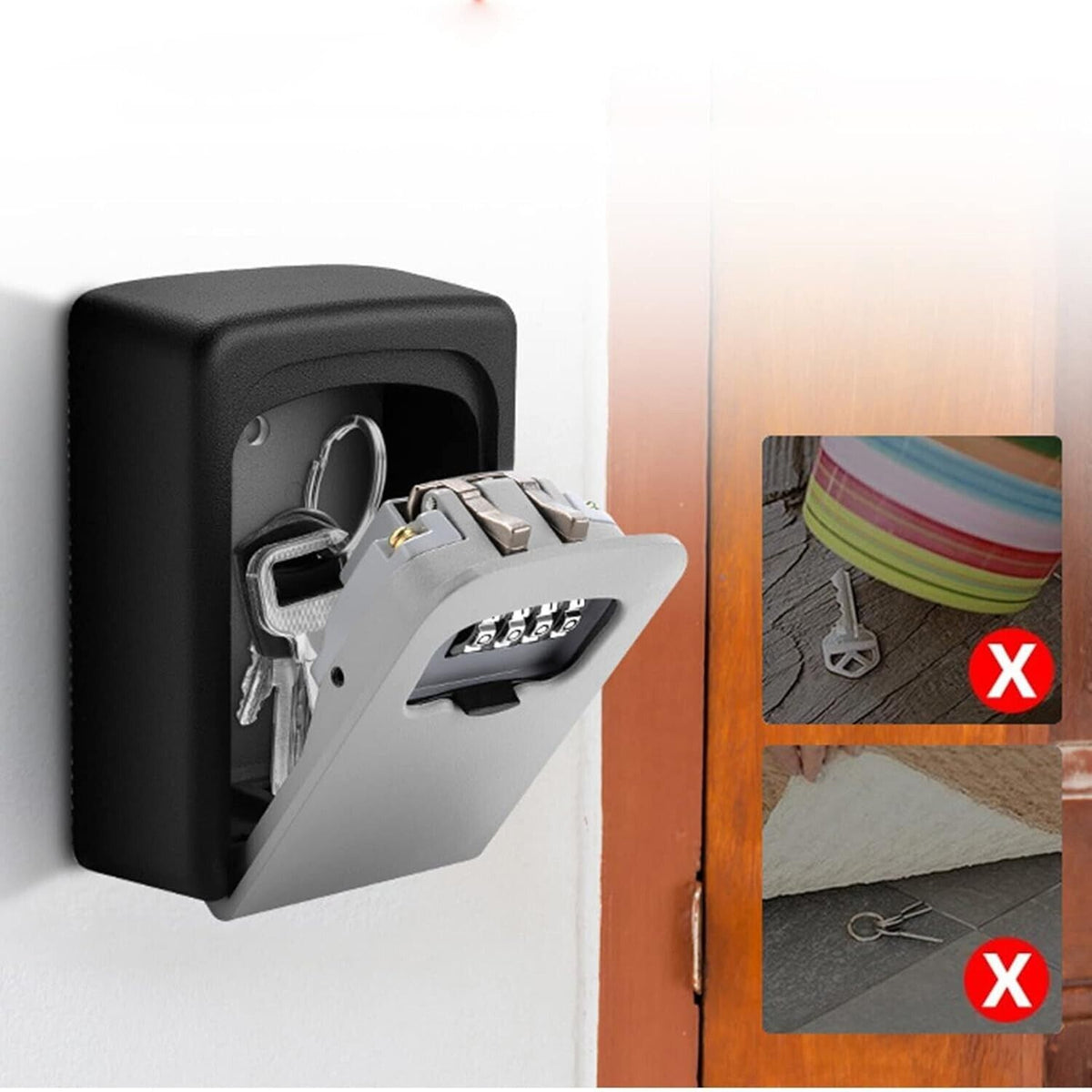 Outdoor Wall Mounted Metal Safe Boxs Key Box Secure Boxes Lock Storage Case